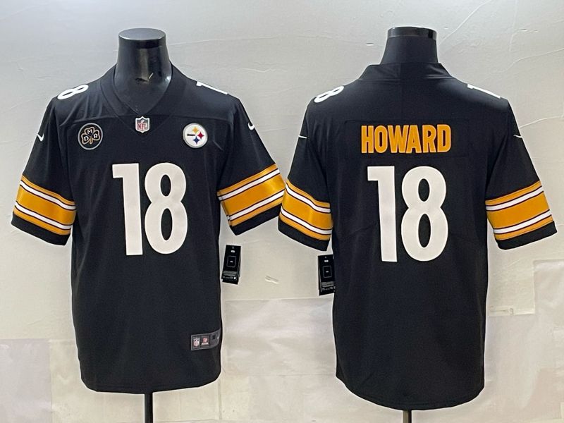Men Pittsburgh Steelers #18 Howard Black Nike 2025 Limited NFL Jersey style 03->pittsburgh steelers->NFL Jersey